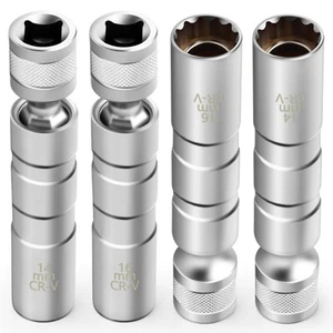 4pcs 14mm and 16mm Magnetic Spark Plug Socket, 12-Point Standard Spark Plug S... - Picture 1 of 7