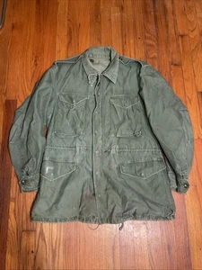 VTG 50s US Military M-1951 M51 Field Jacket Olive Green OG-107 Long Vintage - Picture 1 of 12