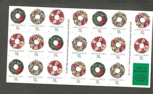 #3252c 32c XMAS WREATHS ISSUE BOOKLET OF 20 MNH UNFOLDED - Picture 1 of 2