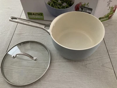 GREENPAN Healthy Ceramic Nonstick 3.2QT Quart Skillet Sauté w/ Lid LIGHT BLUE  - Image 1 of 4