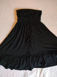 new look boob tube black stretchy mini flare dress - Picture 1 of 1