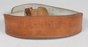 Vintage World USA Gym Brown Full Grain Leather Weight Lifting Belt - Picture 1 of 7