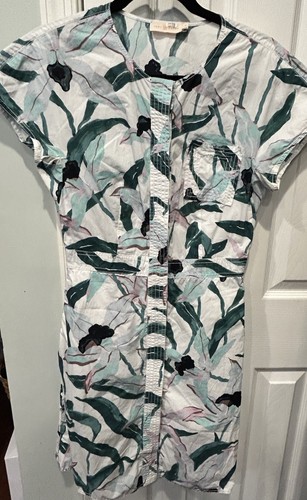 Abito Camicia Tory Burch Classico Cotone Stampato In Avorio Desert Bloom Taglia 4 Boho