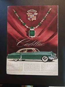 Collar Cadillac Motor Car Esmeralda Vintage Magazine AD 1949 Timken Steel  - Imagen 1 de 6