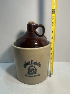 Vintage Monmouth Pottery Jack Daniel's Whiskey Jug Cookie Jar 1 Gallon 1883 - Picture 1 of 11