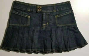 Von Dutch Women's Original Blue Denim Mini Tennis/School Skirt Size S - Picture 1 of 6