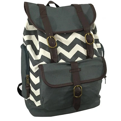 18" Canvas Printed School,  College Backpack, Travel Daypack - Image 1 of 4