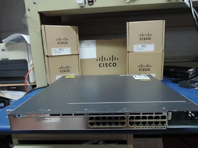 Cisco WS-C3750X-24T-L  24 port  stackable switch with powersupply. 90 D wrt . RT - Image 1 of 4