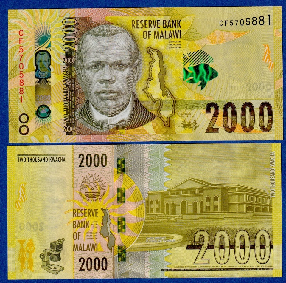 Malawi 2000 2,000 Kwacha (2021) P-69 New - UNC Banknote - Image 1 of 1