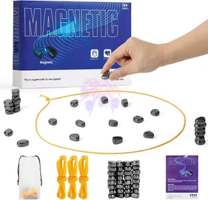 Magnetic Chess Set with 32 Travel-Stones, 3 String & Portable Storage Bag, Strat - Picture 1 of 8