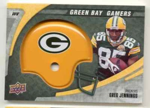 (4) GREG JENNINGS EMBOSSED HELMET RELIC PIECE 2008 UPPER DECK GREEN BAY PACKERS - Picture 1 of 2