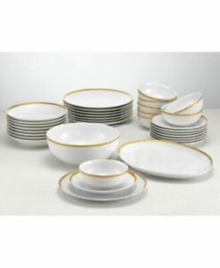 Martha Stewart Collection Odyssey Gold 28-Piece Dinnerware Set, Service for 7