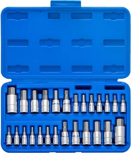 01144A Tamper-Proof Hex Bit Socket Set, 26 Pieces | SAE (5/64-9/16”) and Metric - Picture 1 of 12
