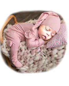 Newborn Crochet Romper Outfit Baby Photography Bodysuit for Boys & Girls - Picture 1 of 7