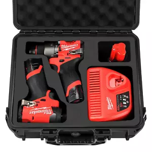 Travel Case for Milwaukee M12 Impact Driver & Drill Removable Modules Tool Box - Picture 1 of 8