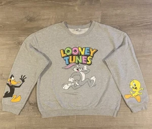 Looney Tunes Bugs/Daffy/Tweety Cartoon Gray Sweatshirt Sweater Size XXL (19) - Picture 1 of 9