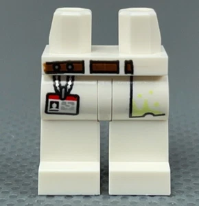 LEGO Minifigure White Hips & Legs Dark Brown Belt Pocket Hanging ID Badge - Picture 1 of 8