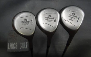 Set of 3 Maruman Creative 1 Driver &3+4 Woods Regular Steel Shafts Maruman Grips - Picture 1 of 6