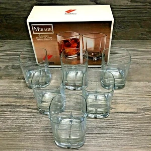 Juego de 6 vasos de cristalería italiana de whisky escocés vintage Bormioli Rocco Mirage - Imagen 1 de 9