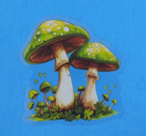 Bright & Colorful Mushroom Transparent Sticker 2" x 1.78" (AW) - Picture 1 of 2