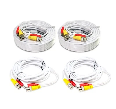 2 Pcs 25 feet and 50 feet Video Power CCTV BNC Cables for Surveillance Systems - Image 1 of 4