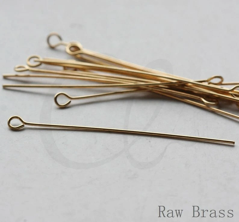 Pin de ojo de latón crudo 100 piezas - Base de latón - 50x0,7 mm (CW-3567C-V-249) Foto 1 de 1