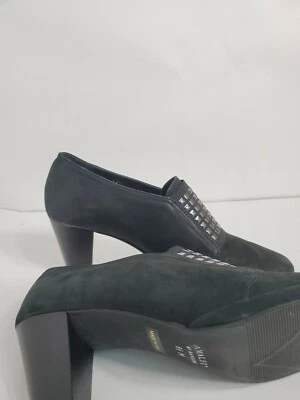 Sapato Amalfi by Rangoni feminino couro camurça preto 3" salto bomba 8,5M feito na Itália - Imagem 1 de 4