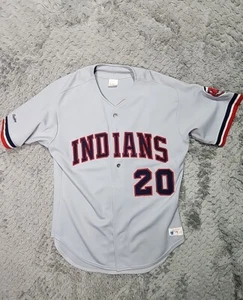1980s Cleveland Indians Gray Road Jersey #20 Rawlings Size 48 - Picture 1 of 11
