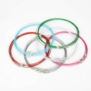 10pcs 1mm 18"(46cm) Steel Wire Choker Collar Necklace Cord Metal Wires - Picture 1 of 14