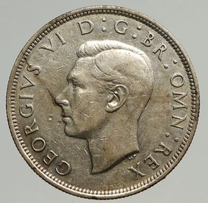 1943 Great Britain United Kingdom UK GEORGE VI Silver 1/2 Half Crown Coin i93842 - Picture 1 of 3