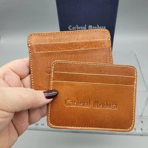 Cardenal Mendoza Brandy Wallet Credit Card Holders (set of 2) NIB Brown Leather - Picture 1 of 14