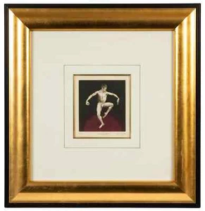 GH ROTHE Original MALE BALLET DANCER Pencl Signed STAGE DEBUT LE MEZZOTINT PRINT - Picture 1 of 10