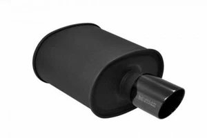 Megan Racing M-BC Weld-on Exhaust Black Muffler Black Chrome Rolled Tip 2.4" - Picture 1 of 1
