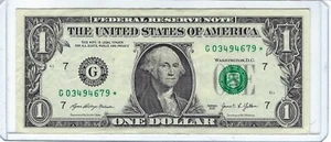 RARA BANCONOTA DA 1 DOLLARO 2021 banconota stella solo 640K BASSA TIRATURA G03494679* - Foto 1 di 3