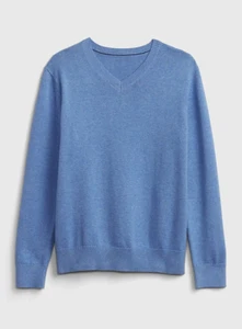 GAP Kids Boys Uniform Gray V-Neck Sweater BLUE 4-5, 10 NEW - Picture 1 of 4