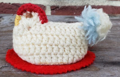 VINTAGE Antique Hand-Made KNIT Crochet AMISH Chicken Nest WHIMSEY Folk Art #12 - Image 1 of 4