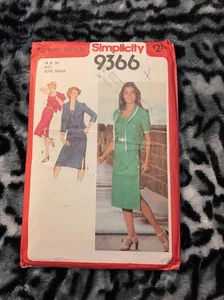 Simplicity (1980s) Sewing Pattern 9366 - Size 18 & 20 - Imagen 1 de 2