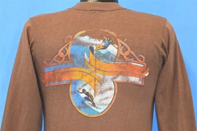 vtg 70s GROG'S SURF SHOP SKATE BEACH OCEAN LONG SLEEVE POCKET t-shirt SMALL S - Image 1 of 4