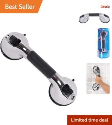 Mango de baño confiable de fácil agarre - Cromo - 12 pulgadas - 0,63 libras - Seguro, seguro Foto 1 de 4