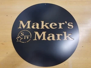 Maker's Mark Metal Wall Art Plasma Cut Home Decor Gift Idea Bourbon Whiskey - Picture 1 of 2