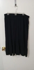 Sagharbor black midi length skirt Womens Size Medium Elastic Waistband EUC- S - Picture 1 of 5