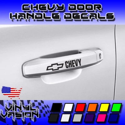 4x Door Handle Decal Sticker for Chevy Chevrolet Camaro Tahoe Monte Carlo Impala - Imagem 1 de 3