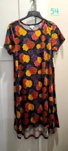 LULAROE Carly Swing Kleid schwarz mit mehrfarbigem Blumenmuster L Neu mit Etikett - Bild 1 von 5