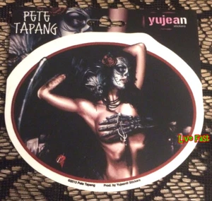 SUGAR SKULL SEXY GIRL & GRIM REAPER DECAL STICKER ART BY PETE TAPANG biker art - Picture 1 of 1