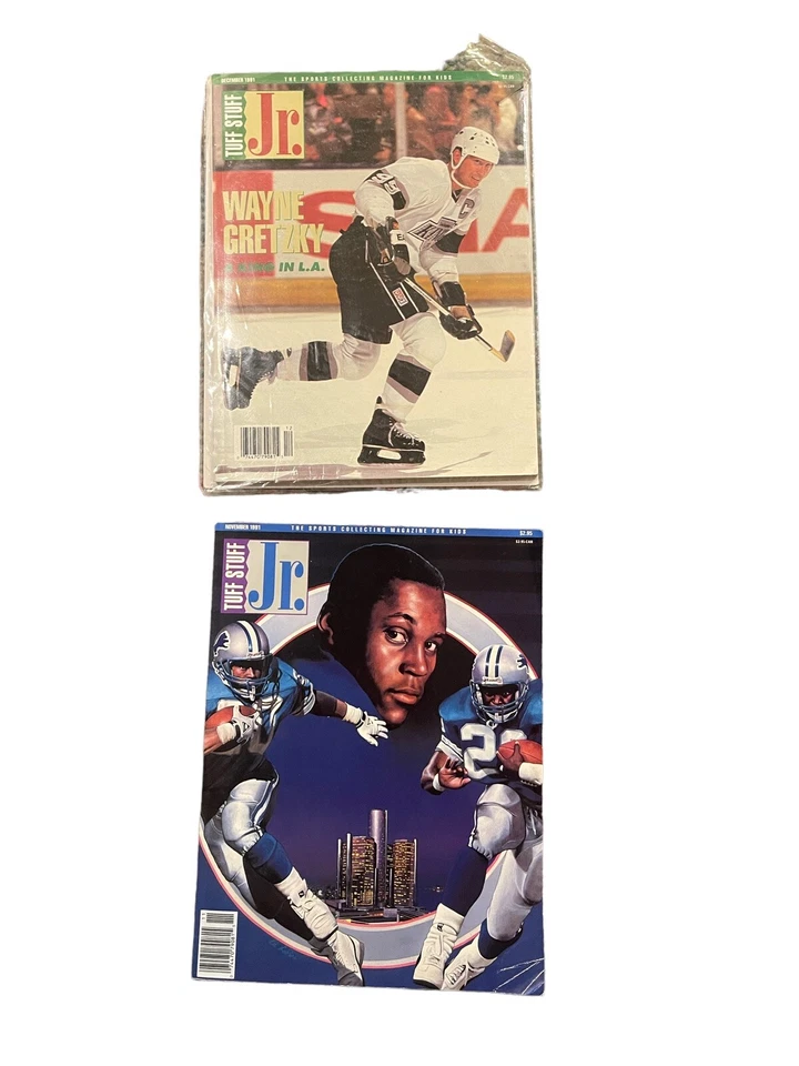Комплект Tuff Stuff Jr ноябрь и декабрь 1991 Barry Sanders & Wayne Gretsky Mags - Изображение 1 из 1