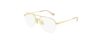 Gucci GG07450-002 Optical Gold Gold Transparent Eyeglasses - Picture 1 of 2