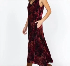 Johnny Was Belle Samt rot schwarz Damen Tank Freizeit Party Maxikleid Gr.XS neu mit Etikett - Bild 1 von 15