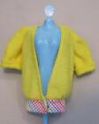 VTG BEST BUY BARBIE DOLL YELLOW Terry Cloth Tunic Jacket Top Swim Cover-Up-1980s