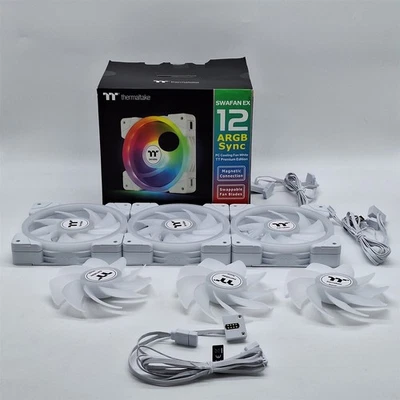 Thermaltake SWAFAN EX 12 ARGB PC Cooling Fan White, 3-Fan pack, White *READ* - Image 1 of 4