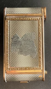 WW II German Compact Sterling Silver Overlay Map US and French Zones LESEN - Bild 1 von 8